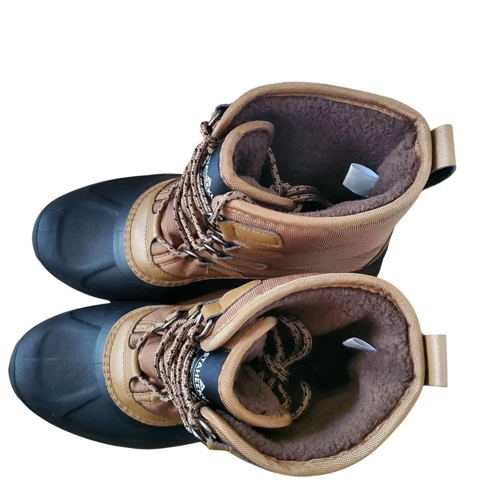 Staheekum Men's 8 Winter Snow Boots Waterproof Insulated Outdoor Faux Fur Brown